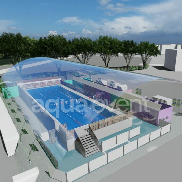 AquaDôme piscine bassin mobile couvert par dome gonflable hiver été france