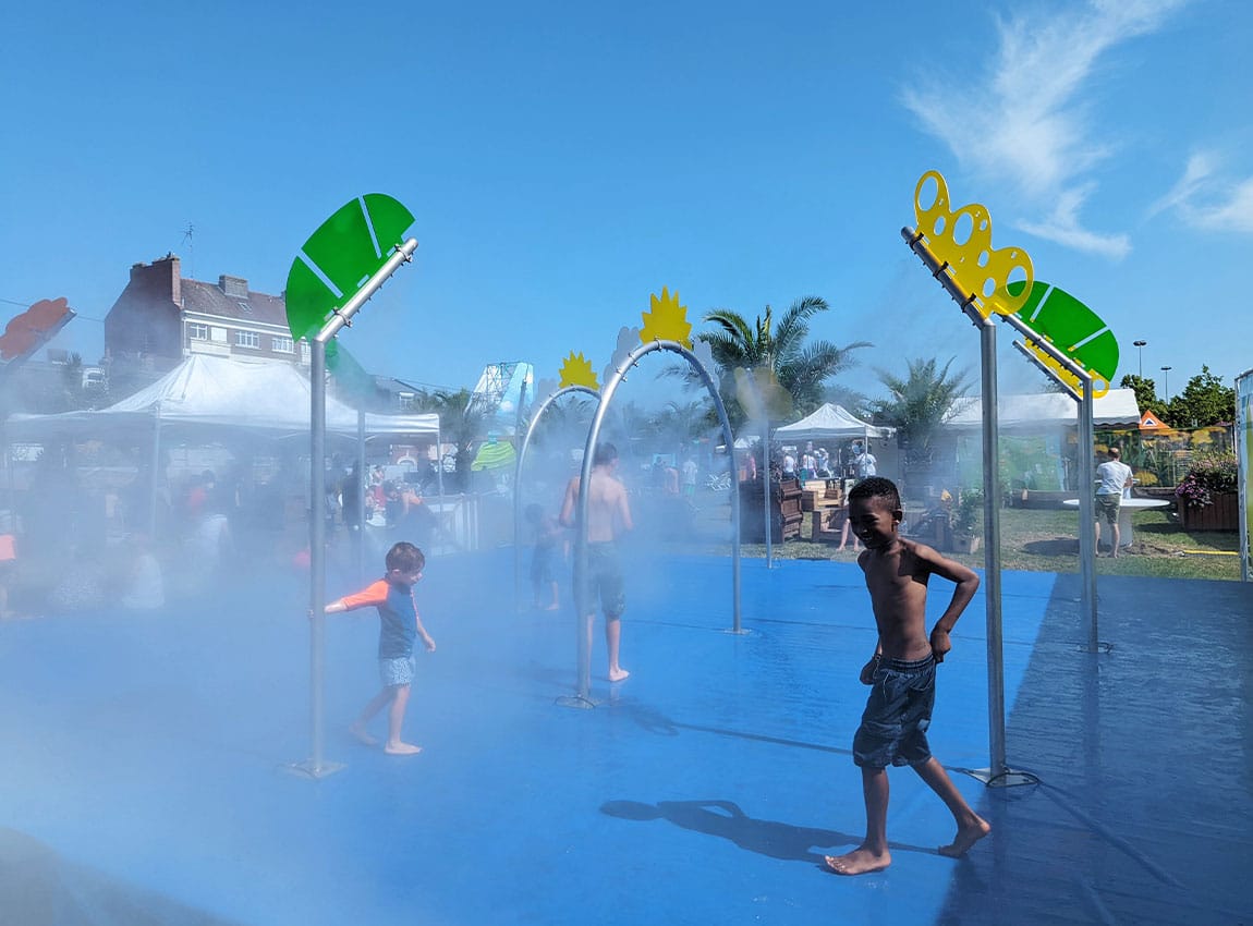 installation aire brumisation collectivités été