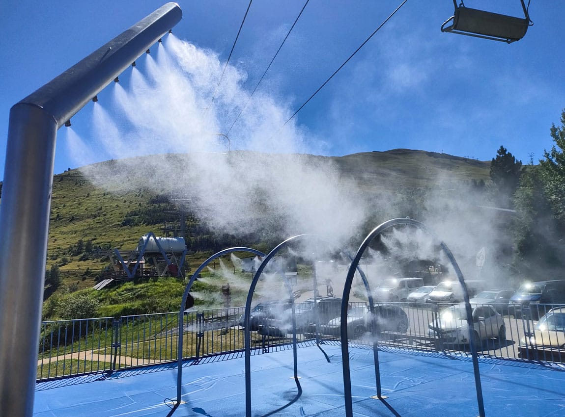 location aire de brumisation station de ski été enfants